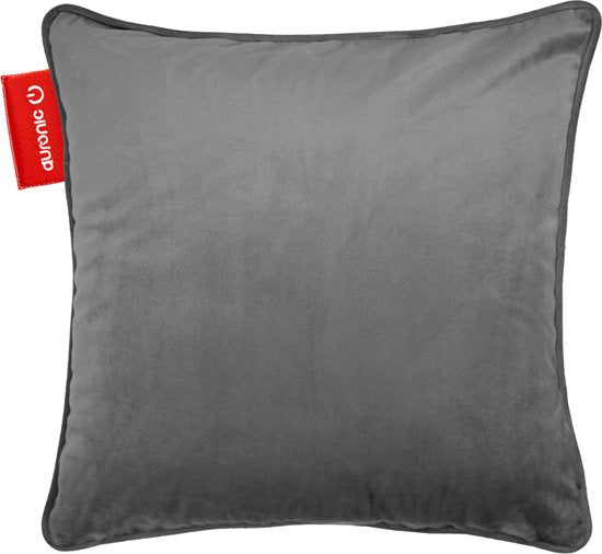 Auronic Heat Pillow - Velvet - 45x45 - Sans fil - Rechargeable - Oreiller électrique - Infrarouge - Gris
