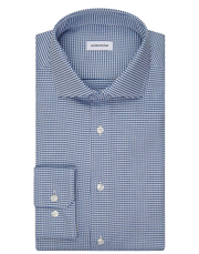 Seidensticker Shirt Regular Fit - Spread Kent |-Mid Blue - Size 42 - 100% Cotton