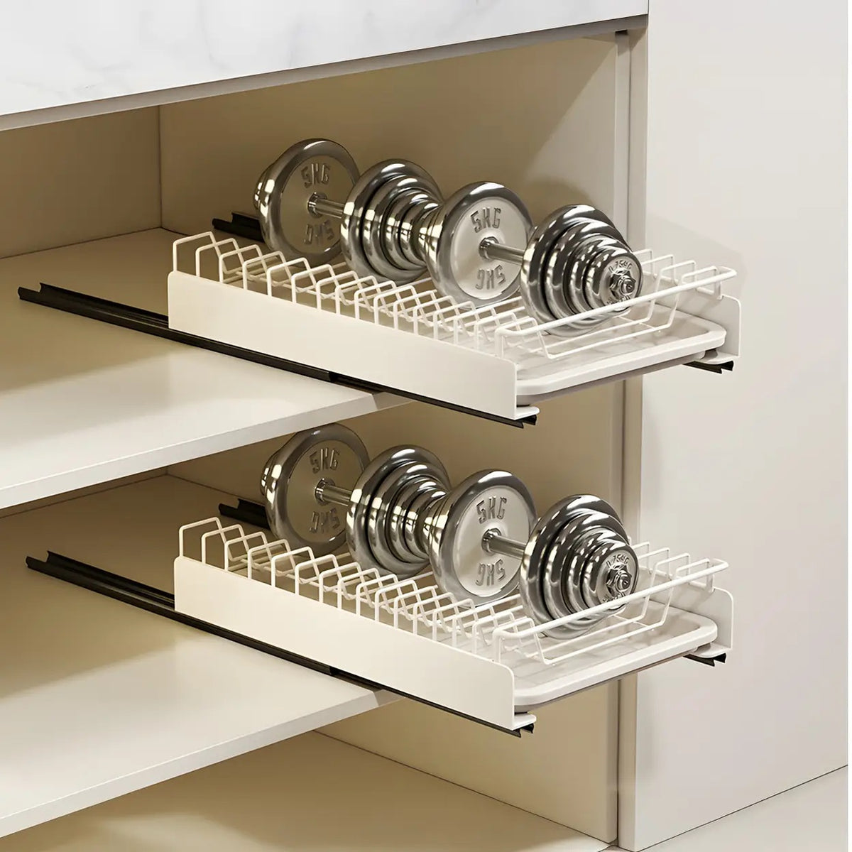 VIVREAL S3825W Égouttoir coulissant avec bac de récupération - 39 x 25,2 x 8 cm