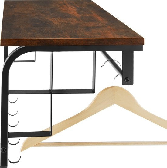 tectake - Porte-manteau mural avec étagère à chapeau Westwood - industriel foncé - 404433