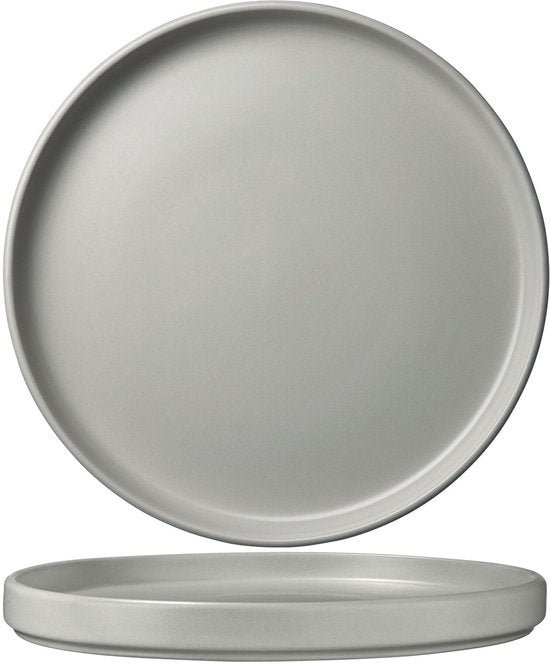 tectake® Service de table Una - 30 pièces - Grès - 6 couverts - Service de table élégant et durable - Ensemble comprenant des grandes et petites assiettes, des bols, des coupelles - Tasses - Gris
