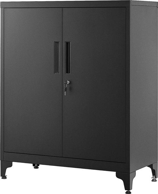 Noir - Armoire de bureau - Armoire à dossiers - Bureau - Fournitures de bureau - Armoire - Buffet - Armoires - Armoires de rangement à portes - Armoire à outils