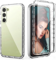 Podec 2-in-1 Case with Screen Protector Suitable for Samsung Galaxy S23 Transparent Phone Case - Anti-Shock Case Cover