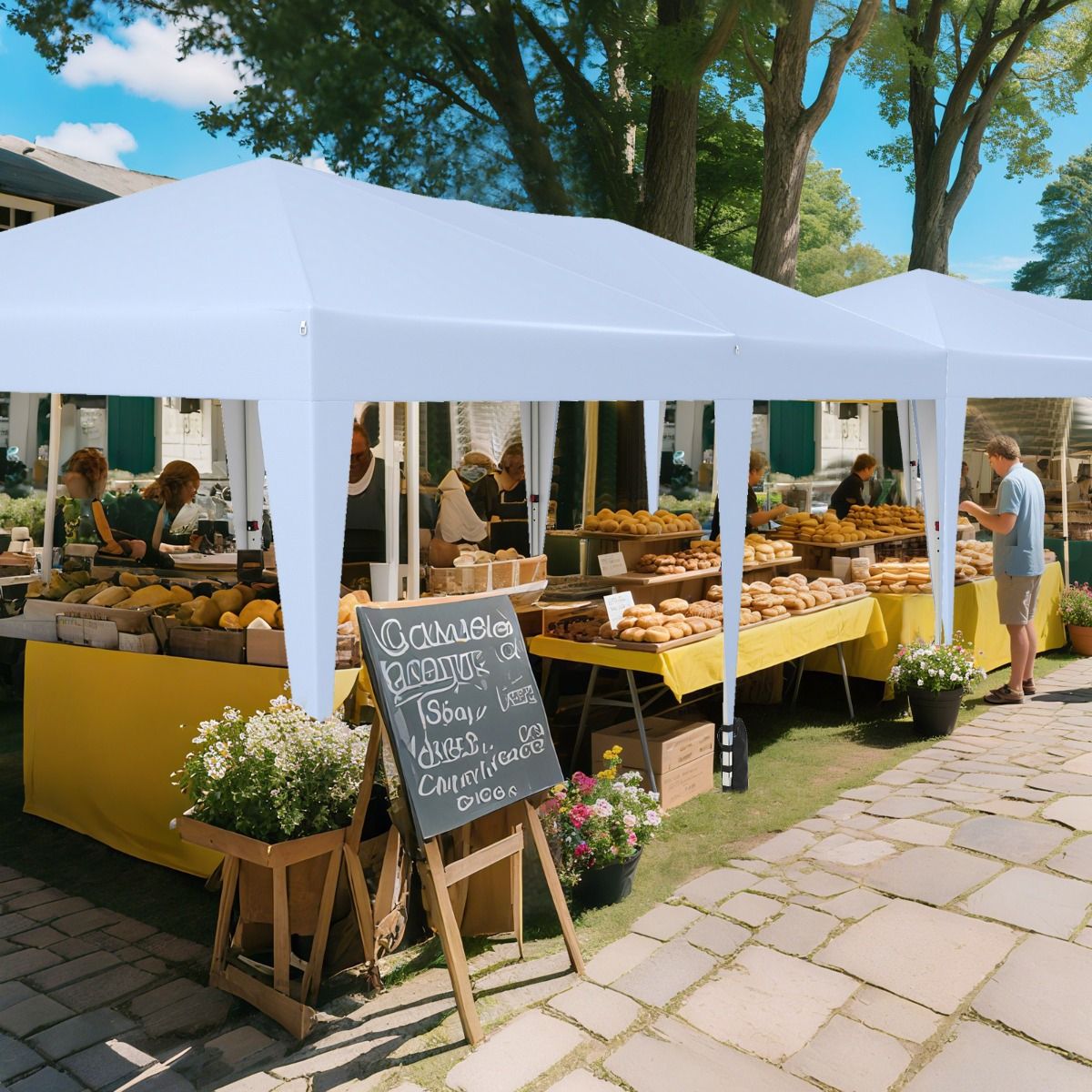Tente de fête pop-up Coast - modèle pliable - avec sac de transport à roulettes - gris 3 x 6 m