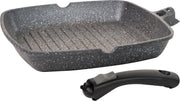 Coninx Grillpan Inductie 28cm - Steakpan Vleespan - Poêle à Grill avec Poignée Amovible - Sans PFAS - Convient à Toutes les Sources de Chaleur - Poêle, Induction - 28x28 CM - Fond Extra Épais - Cadeau de Fête des Pères