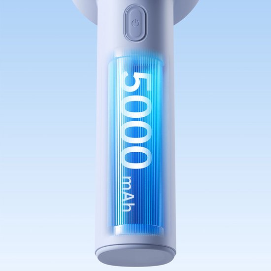 Ventilateur portable Jisulife 10S - Écran LED - 5 000 mAh - Bleu