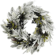 Mica Decorations : couronne de Noël « Vesper » avec des pommes de pin - H 13 x Ø 50 cm - Noir