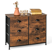 Commode Coast - avec 6 tiroirs - bois - 3 niveaux - brun rustique