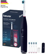 Brosse à dents électrique Beurer TB 50 - 3 programmes personnalisés : Clean, Sensitive et White - Autonomie de la batterie jusqu'à 45 jours - Livrée avec un étui de rangement, un chargeur, un adaptateur et 5 têtes de brosse - Minuterie - Testée et approuv
