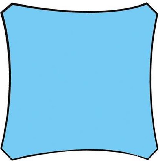 Perel Toile d'ombrage, hydrofuge, 5 x 5 m, 160 g/m², polyester, carré, bleu ciel