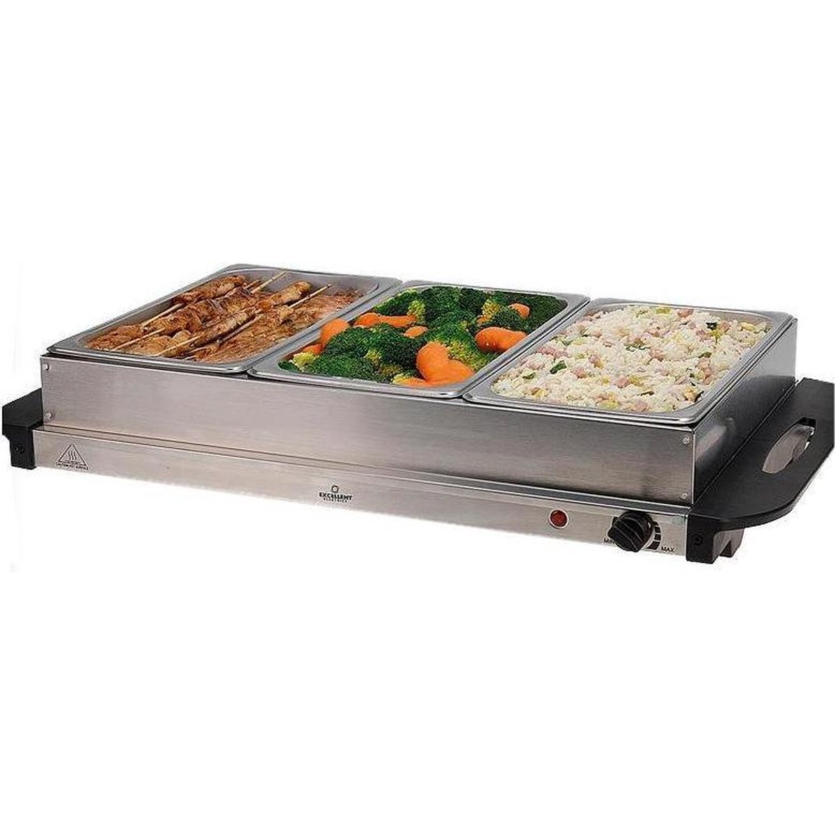 Chauffe plat et assiette - Excellent Electrics - Plaque Chauffante - 300W - 53 x 35 x 10cm - Acier inoxydable