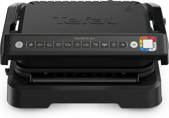 Tefal OptiGrill 4-en-1 GC7748 – Gril de table intelligent – Gril, barbecue de table, four et repas complet – 9 programmes automatiques – Indicateur de cuisson – 2 100 W – Noir/inox