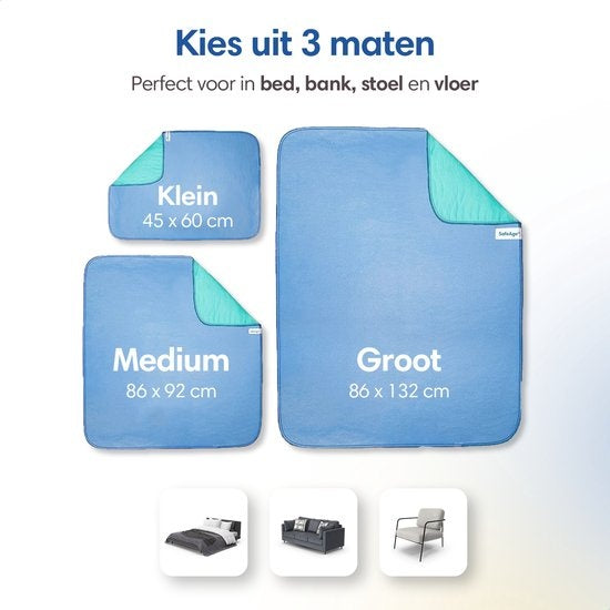 SafeLife alèses lavables pour l'incontinence des adultes, des animaux de compagnie et des enfants - protège-matelas - antidérapant - Large