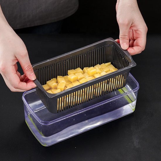 Coupe-légumes - Trancheuse-coupe-légumes - Hachoir à légumes - Mandoline - Coupe-légumes - Avec 7 lames - Avec couteau à éplucher - Râpe à fromage - Avec séparateur d'œufs - Coupe-tout -