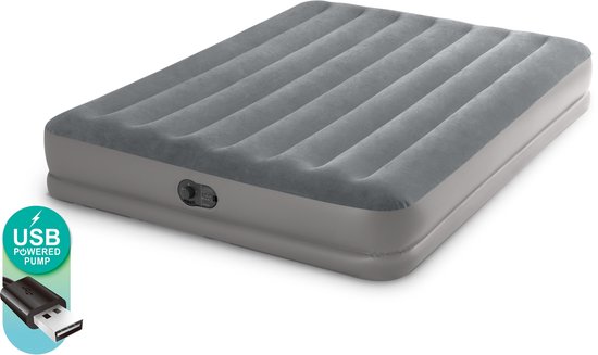 Matelas gonflable Intex Prestige Mid-Rise - Queen size - Pompe électrique intégrée - 203 x 152 x 30 cm - 2 personnes
