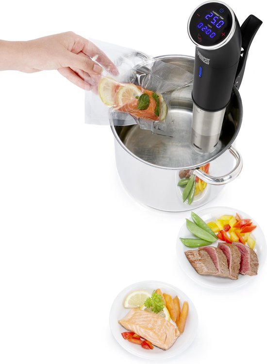 Princess 267003 Sous Vide Stick - Étanche IPX7 - Sonde de cuisson sous vide - Réglage précis de la température - Écran tactile - 1 200 W