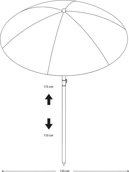 Parasol AXI vert/blanc - Parasol pour enfants de 125 cm  - Compatible avec les tables de pique-nique, les tables à eau et les bacs à sable AXI