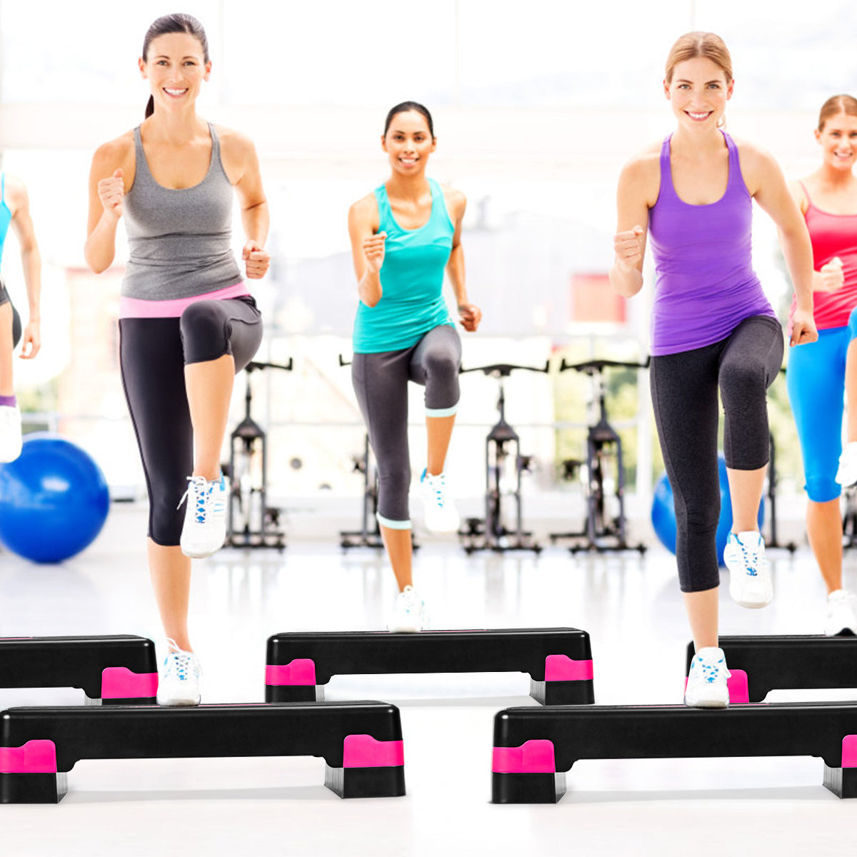 Coast Height -Marches aérobiques supplémentaires Fitness Trainer avec deux marches de 10 cm et 15 cm Fitness Trainer Noir