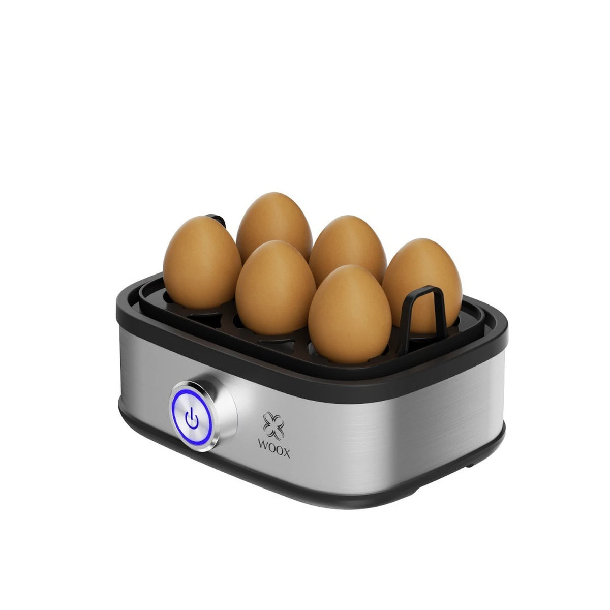 Cuiseur à œufs électrique WOOX - 6 œufs - 300 W - Arrêt automatique - Avec gobelet doseur - Acier inoxydable