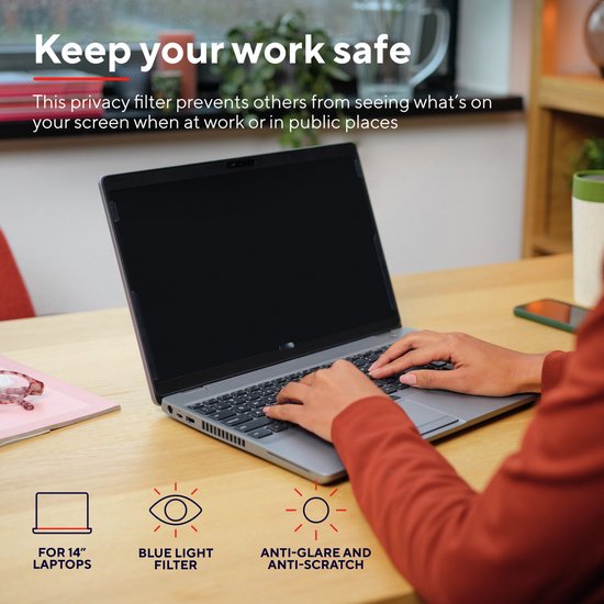 Filtre de confidentialité Trust Primo - 15,6 pouces – Filtre de confidentialité pour écran d'ordinateur portable – Angle de vision de 60°