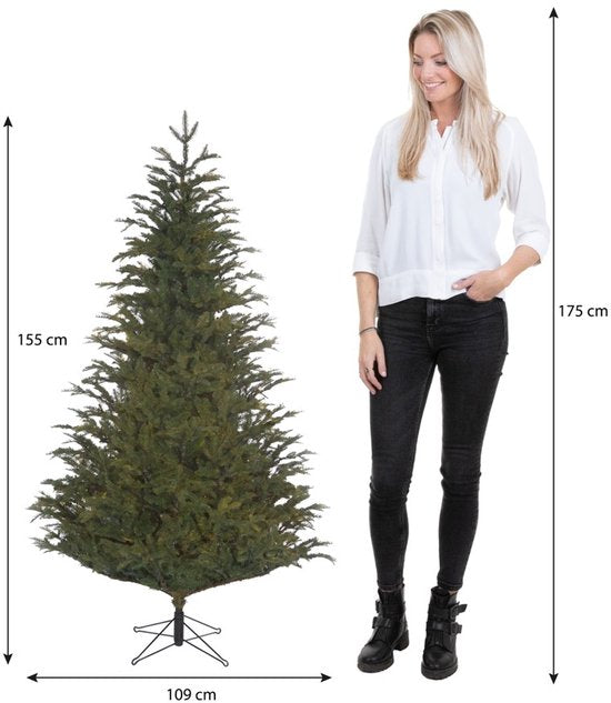 Black Box Trees Frasier - Sapin de Noël au volume généreux et 1 298 branches - Décoration de Noël d'intérieur - Sapin artificiel facile à monter - H 155 x Ø 109 cm - Vert
