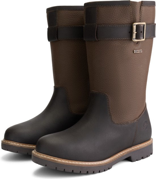 Travelin' Finnmark - Bottes imperméables pour femme - Doublées de laine - Marron foncé