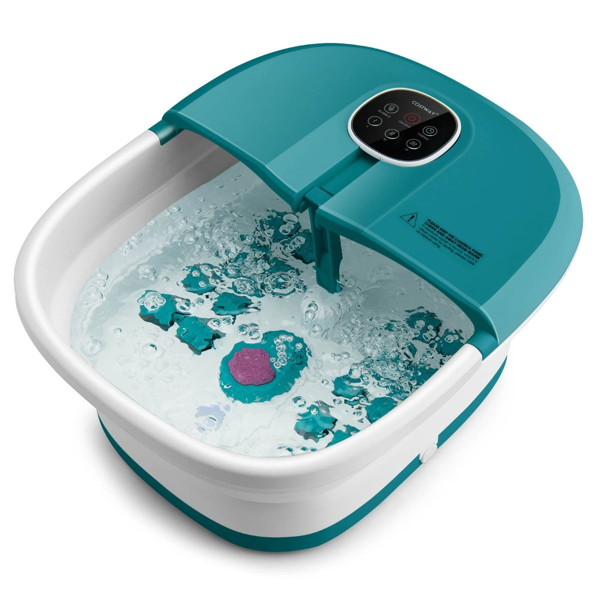 Coast foot bath massage -appareil de massage des pieds avec commande externe pliable 33.5 x 41 x 20.5 cm turquoise