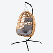 Fauteuil suspendu avec support et coussins – Fauteuil suspendu de jardin haut de gamme pour l'extérieur – Capacité de charge de 150 kg – 103 x 105 x 195 cm