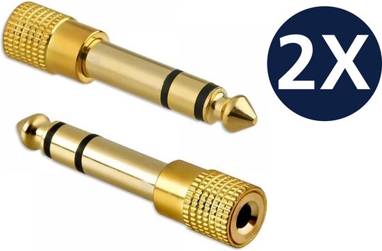 Techvavo® Lot de 2 - Adaptateurs jack - Adaptateur audio - Jack 6,3 mm vers jack 3,5 mm - Piano - Guitare - Amplificateur