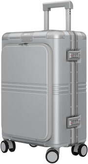 Valise cabine ONYX Hybrid Pro avec poche avant, 38 litres - Polycarbonate recyclé et conception sans fermeture éclair - Valise de voyage avec serrure TSA et roulettes Spinner - Valise à roulettes légère avec compartiment pour ordinateur portable - Orbit S