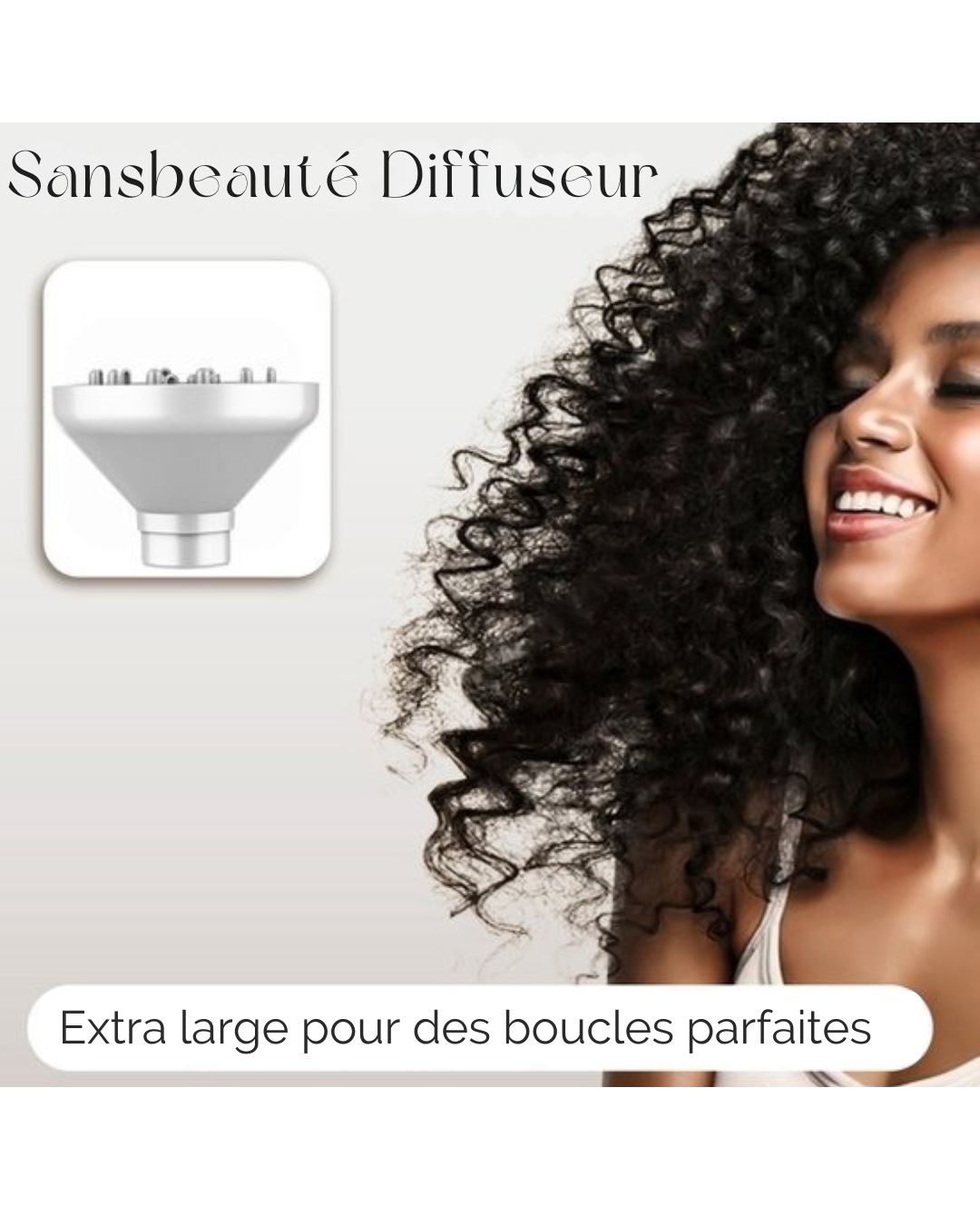 Brosse coiffante 8 en 1 - Sansbeauté® - Diffuseur inclus -  Brosse sèche-cheveux – Fer à boucler – Brosse chauffante – Fonction air froid