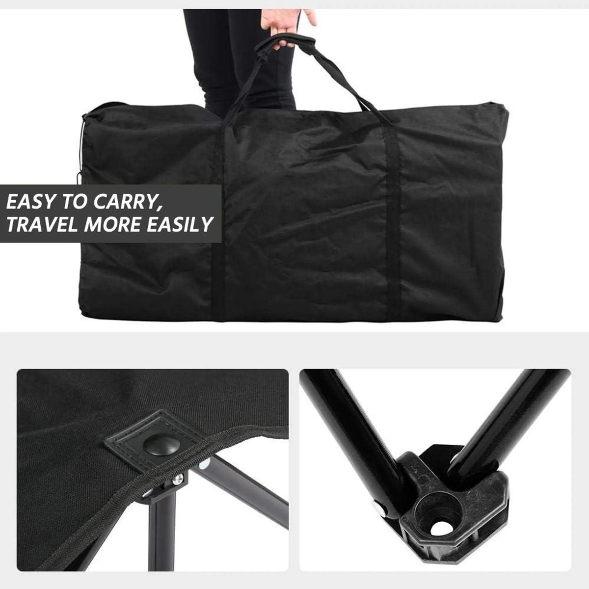 Yaheetech Banc de camping pliable pour 6 personnes - 270 x 49 x 82 cm - équipé d'un tissu 600D Oxford, d'un sac de transport et de poches latérales - pour les équipes sportives et les événements - métal noir