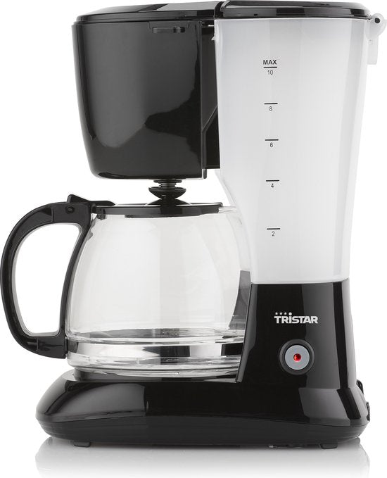 Cafetière à filtre Tristar 750 W - CM-1245 - 1,25 L, 10 tasses - Adaptée au camping - Noire