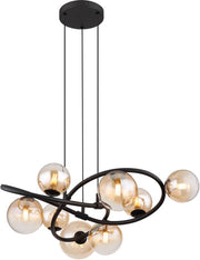 Globo - lampe suspendue - Tuberius - laiton noir - verre métal - Ø 65cm - G9 - 56141-8H