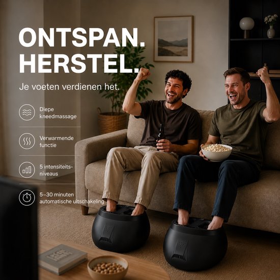 Appareil de massage des pieds Northwall - Massage des pieds Shiatsu avec compression d'air et chaleur infrarouge - Pour une meilleure circulation sanguine, la détente et la récupération - Télécommande incluse