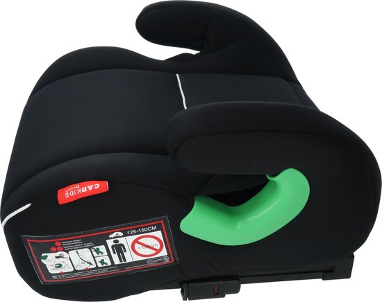 Rehausseur Carkids i-Size Alfie - Fixation Isofix - Conforme à la norme i-Size R-129 - Pour les enfants mesurant entre 125 et 150 cm – Housse amovible et lavable - Noir/Blanc