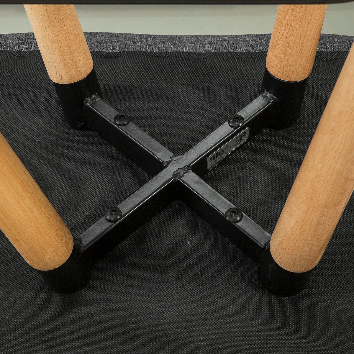 SoBuy set de 2 tabourets de bar - Tabouret à dossier - Gris foncé - 92x44x44 cm - Hauteur d'assise 68 cm
