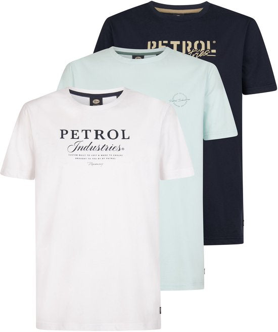 Petrol Industries - Lot de 3 t-shirts imprimés Carrera pour homme - Multicolore - Taille XL