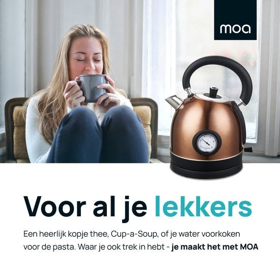 MOA Retro Kettle Copper 1.8 litres - Électrique - acier inoxydable - EK3TC