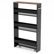 Coast Bathroom Rack On Wheels - 4-Layers - 48 x 13 x 81 cm - Black with Brown