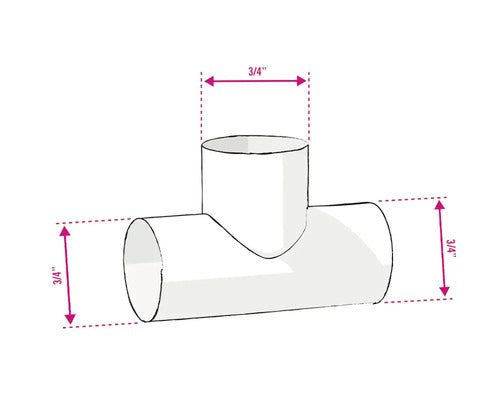 Raccord fileté en T 3/4" x 3/4" x 3/4" - Filetage femelle - Métal galvanisé