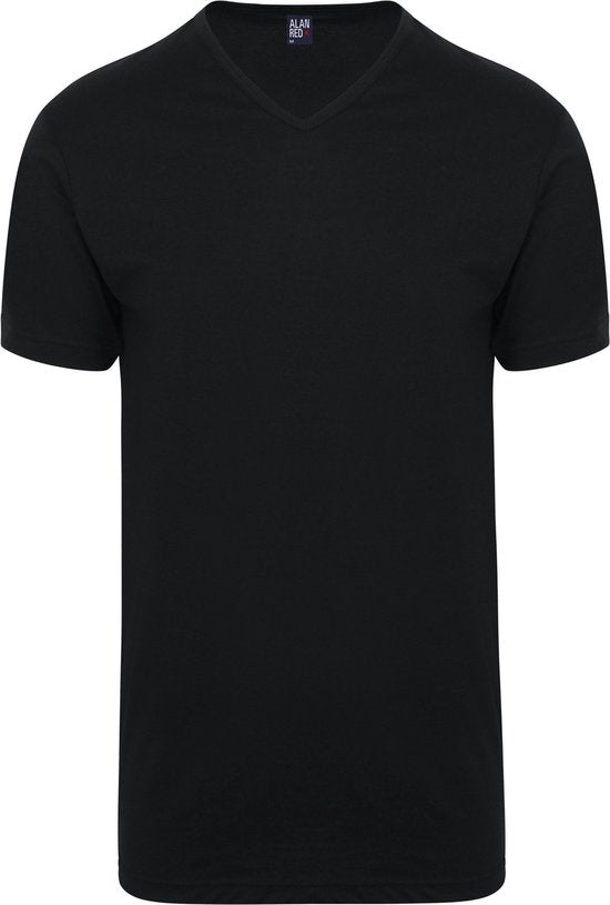T-shirt Alan Red Vermont - extra long - col en V - noir
