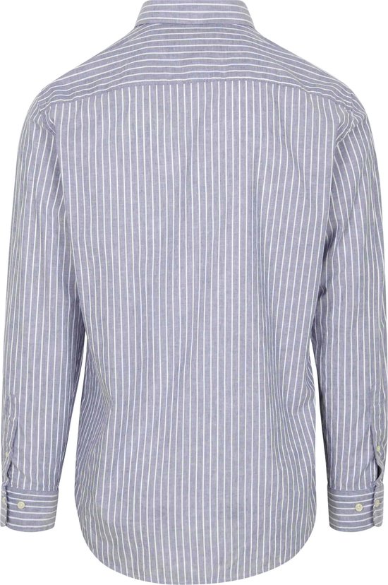 Chemise McGregor en coton et lin à rayures indigo - Taille XL - Homme