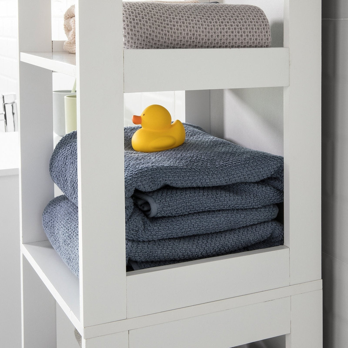 SoBuy BZR14-W Meuble de salle de bain avec 5 étagères - Blanc - 30x139x30 cm