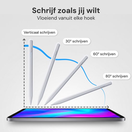 Stylet Nuvance - Compatible avec l'iPad d'Apple 2018-2026 - Stylet pour écran tactile - 6 pointes incluses - Pencil