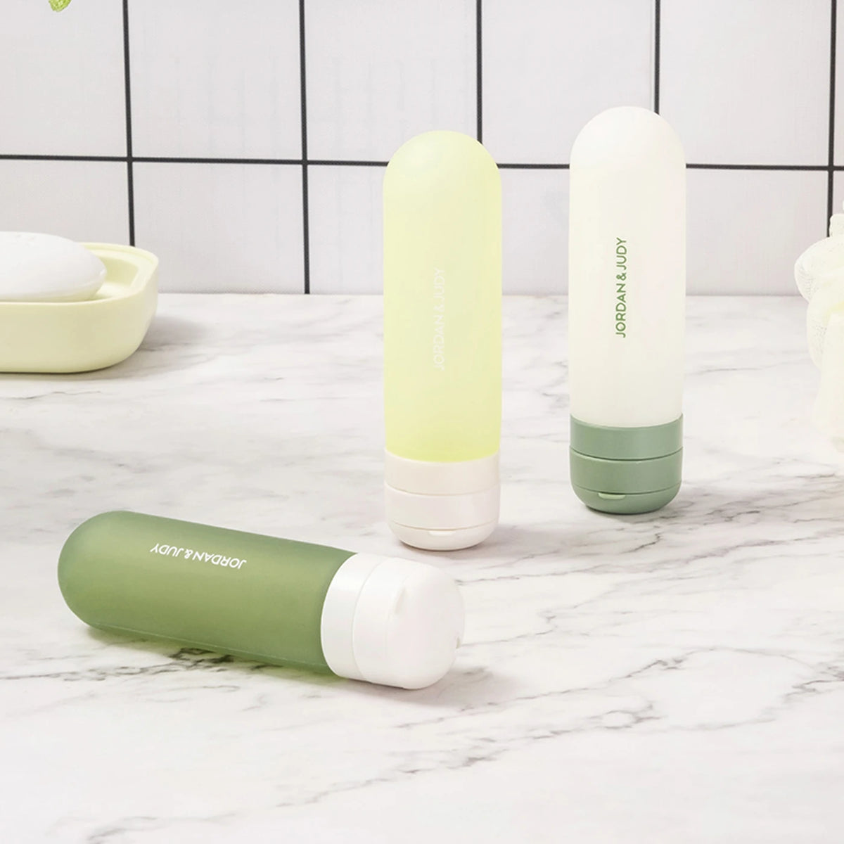 JORDAN&JUDY Flacons de voyage rechargeables en silicone - 50 ml - Réutilisables, étanches