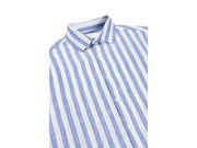 Chemise en lin Van Harper - Coupe classique - taille L - Rayures bleu moyen