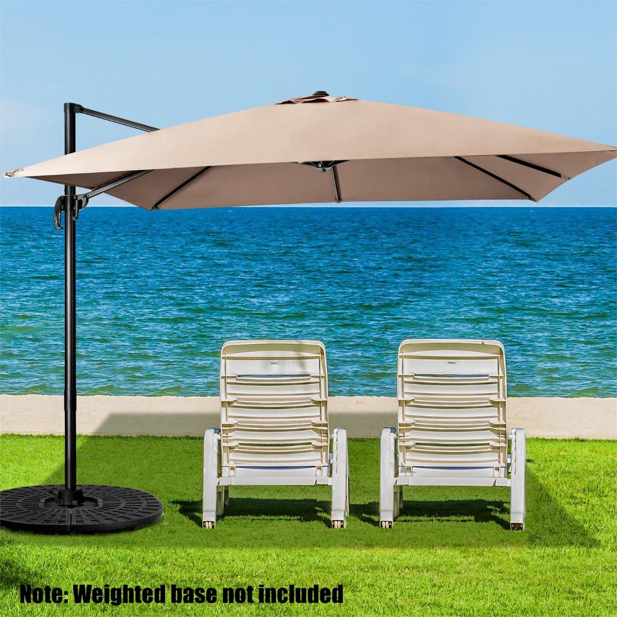 Parasol suspendu Coast - pivotant à 360° et inclinable - 300 x 300 cm - beige
