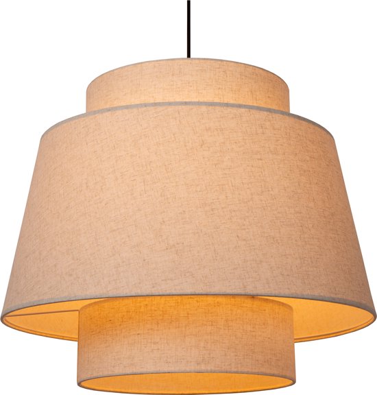 Lucide TRIBUTE - Suspension - Ø 60 cm - 1xE27 - Beige - Japandi