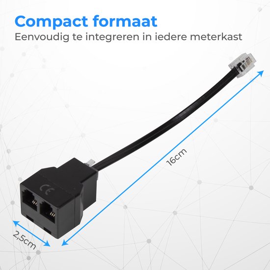 Nuvance P1 Splitter - Passif - Convient à Homewizard - P1 Meter, Charging Pole, Energy Meter, Smart Meter - Port RJ12